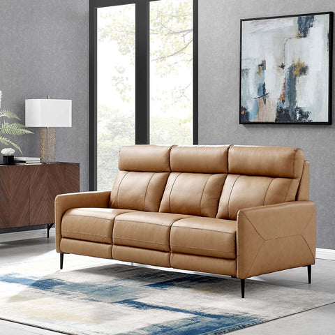 Modway EEI-4561-TAN Huxley Leather Sofa, Tan