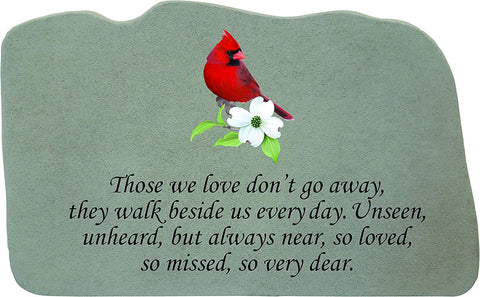 Kay Berry Memorial Stone - Those We Love with Cardinal - for Garden, Memory, Remembrance, Grave Marker - 61972