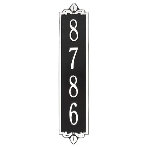 Whitehall 3001BW Personalized Lyon Vertical Wall Plaque in Black and White Color