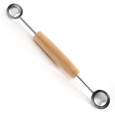 Norpro Double Melon Baller w/Wood Handle, 8 In.