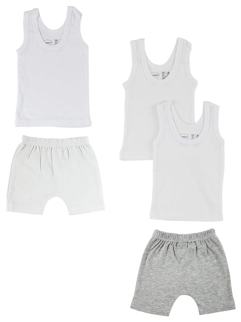 bambini Infant Tank Tops and Pants White/Grey