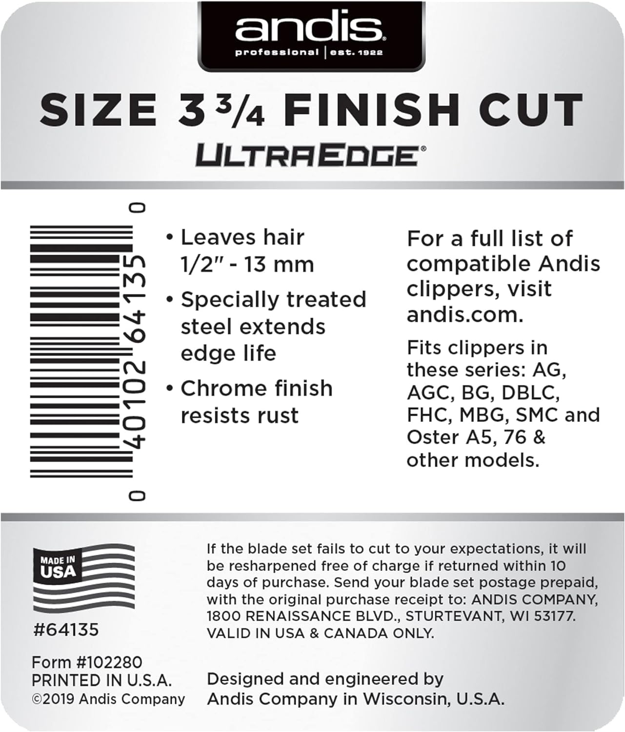 AN UltraEdge Blade 3.75FC 1/2In Ct