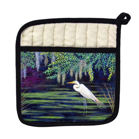 Betsy Drake PT751 Egret Lagoon Pot Holder