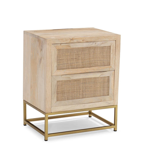 Powell Janie Rattan Cabinet - Gold Metal Frame, Cane Weaving - Bedroom, Office 2