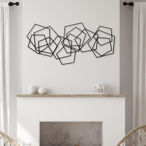 Cheungs Astraga Multi Pentagon Metal Wall Art - Black 6092BK