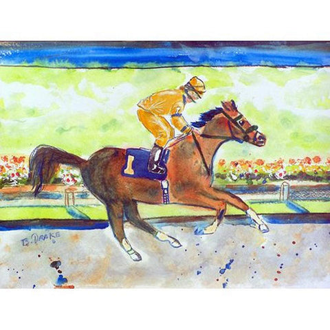 Betsy Drake Racing Horse Gold Door Mat 18x26