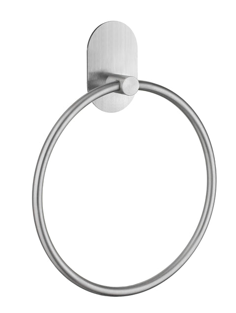 SMEDBO Self-Adhesive Towel Ring - Brushed Stainless Steel - Bathroom Towel Holder Round