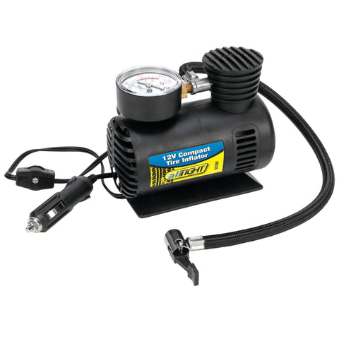 Performance Tool 60399 12V Compact Tire Inflator with LED Light and Auto Shut-Off, Portable Air Compressor for Cars, Trucks, SUVs and Bikes