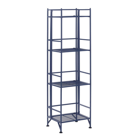 Convenience Concepts Xtra Storage 4-Tier Folding Metal Shelf, Cobalt Blue