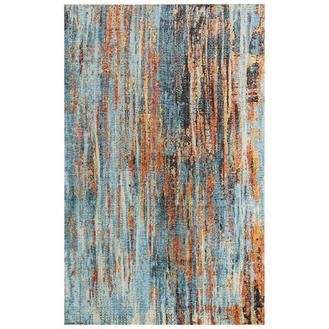 Rizzy Home Alora Decor Alure 9' x 12' Abstract Blue/Blue/Apricot Hybrid Area Rug