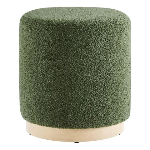 Modway 16" Round Sherpa Upholstered Upholstered Ottoman