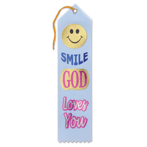 Beistle Company AR801 Smile44; God Loves You Ribbon - Pack of 6