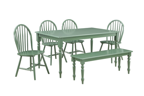Boraam Carolina 6-Piece Dining Set - Equestrian Green
