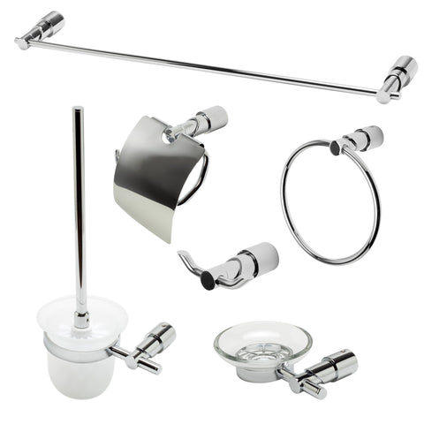 ALFI brand AB9508-PC Matching Bathroom Accessory Set (6 Piece), Polished Chrome