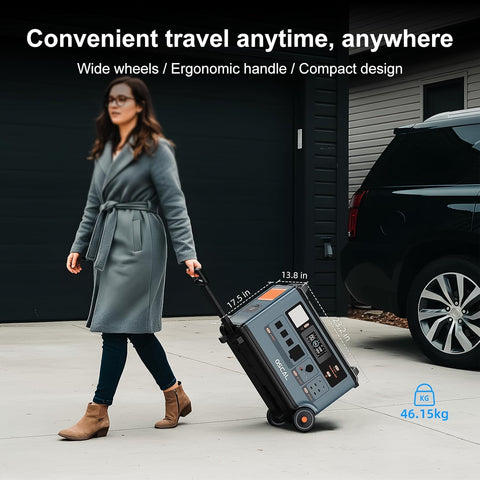 OSCAL PowerMax 6000 Solar Generator with 400W Solar Panel, 120V/240V Portable Power Station 6000W AC Outlets (9000W Peak), 2200W AC Charging/2400W Solar Charging, Emergency for Home, Battery Backup