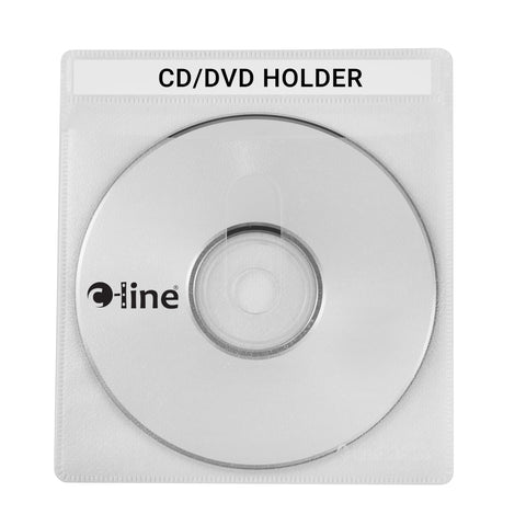 C-Line Deluxe Individual CD/DVD Holders, 2 Disc Capacity, Clear/White, 50/Box