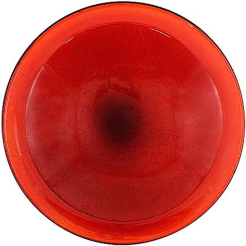 Oakestry Handcrafted 12-Inch Crackle Glass Birdbath Bowl for Garden and Patio – Weather-Resistant Decorative Outdoor Glass Basin, Elegant Backyard Accent for Birds and Wildlife