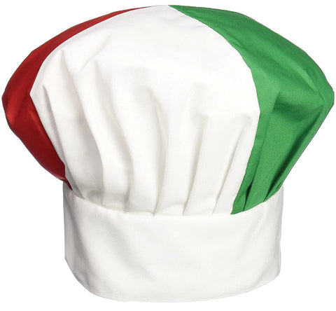 Beistle Red, White And Green Oversized Cotton Fabric Chef?s Hat With Velcro ? Italian Party Photo Booth Props Supplies