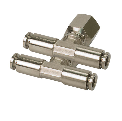 1/4" Npt(F) 1/4" To 1/4" Swivel T-Fitting (2 Pcs) Dot Approved