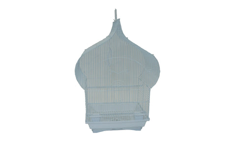 YML TAJ Mahal TOP Bird CAGE with Accessories, White, Small