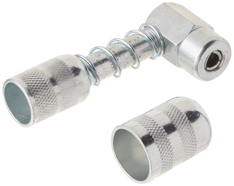 LUMAX LX-1404 Silver 90 Degree Grease Coupler for Hard-to-Reach Grease Fittings on Cars, Trucks, Farm Equipment; Ideal for Lubrication of Front and All-Wheel Drive Vehicles