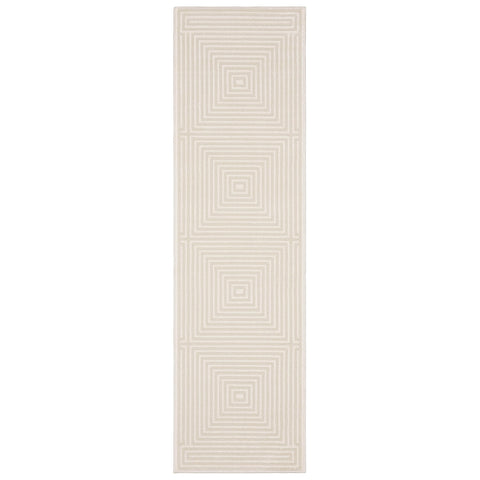 Oriental Weavers Raylan Area Rug - RAY04-2'3" x 7'6" - in Ivory/Beige - Casual Geometric, Stain Resistant, Family and Pet Friendly, Entryway, Hallway Runner Rug