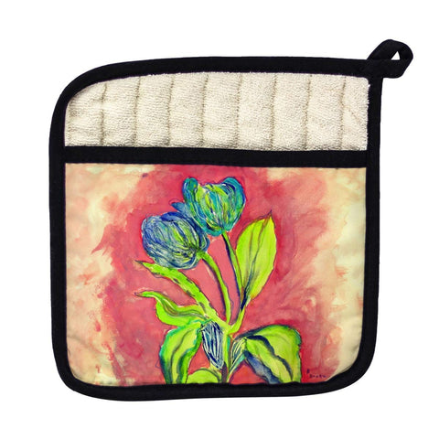 Betsy Drake PT342 Tulips in Peach Pot Holder