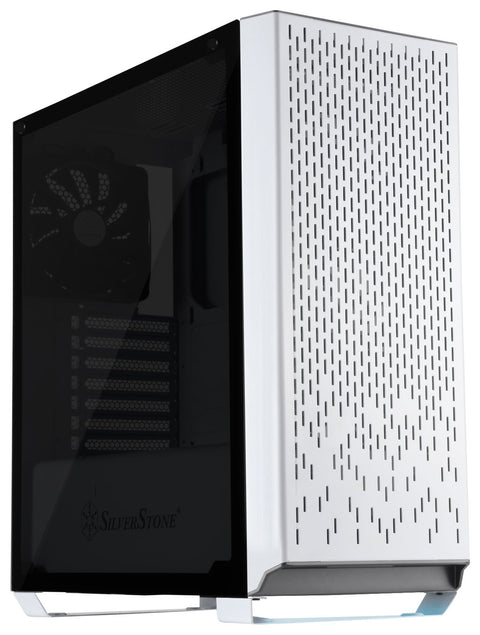 SilverStone Technology Metal ATX Computer Tower Case with Tempered-Glass Side Panel and Ample Air Flow in White (SST-PM02W-G)