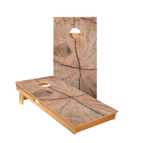 Skip's Garage Cracked Wood Cornhole Boards - Includes (2) Boards (NO Bags) + (2) Board Edge Lights