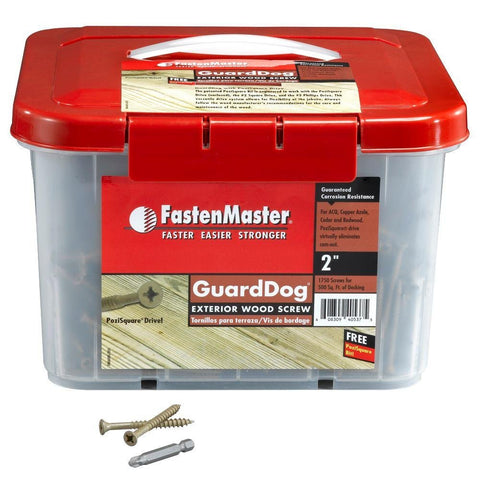 FastenMaster FMGD212-1750 GuardDog Exterior Wood Screw, Tan, 2-1/2-Inch, 1750-Pack