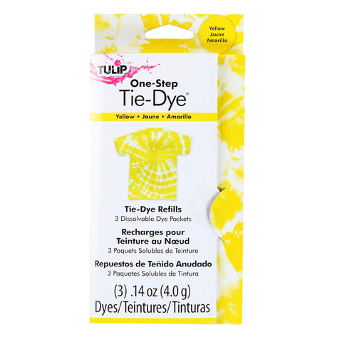 Tulip One-Step Tie-Dye Kit Fabric , 3 Fabric Dye Refill Packs, Yellow