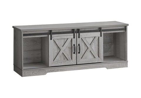 Monarch Specialties I 2747 Tv Stand, 60 Inch, Console, Media Entertainment Center, Storage Cabinet, Living Room, Bedroom, Laminate, Grey, Transitional