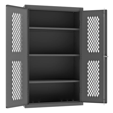 Durham Heavy Duty Welded 14 Gauge Steel Ventilated Cabinet, EMDC-361860-95, 900 lbs Capacity, 18" Length x 36" Width x 60" Height, 3 Shelves