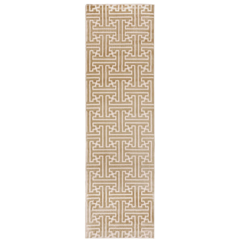 Oriental Weavers Bowen Area Rug - 1333Y - 2'3" x 7'6" - in Gold/Ivory - Modern Style, Stain Resistant, Family and Pet Friendly, Entryway, Hallway Runner Rug