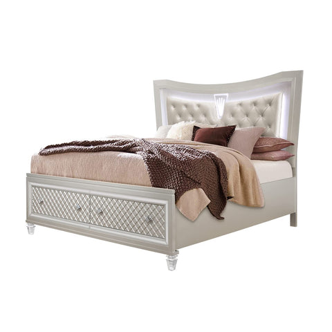 Global Furniture USA Paris Queen Size Bed in Champagne (King: 84 in. L x 87 in. W x 68 in. H) Platform