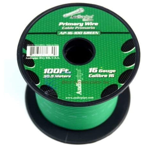 Audiopipe Automotive Primary Wire - 100ft (Various Color Options) | Ideal for Trailer, Speaker, and Lighting Circuits | Durable Primary/Remote, Power/Ground Electrical Wiring