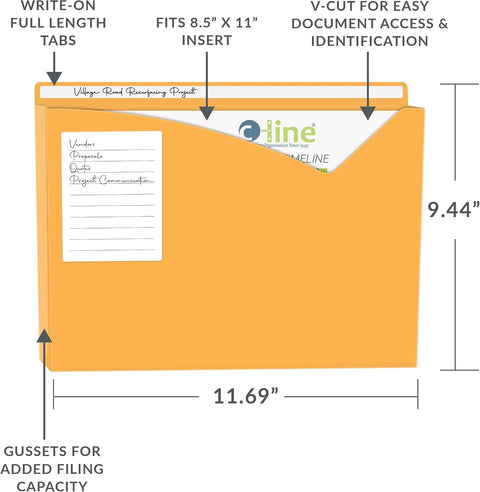 C-Line Write-on Poly File Jackets, Lime Green, Amber Orange, Steel Blue, Pack of 10