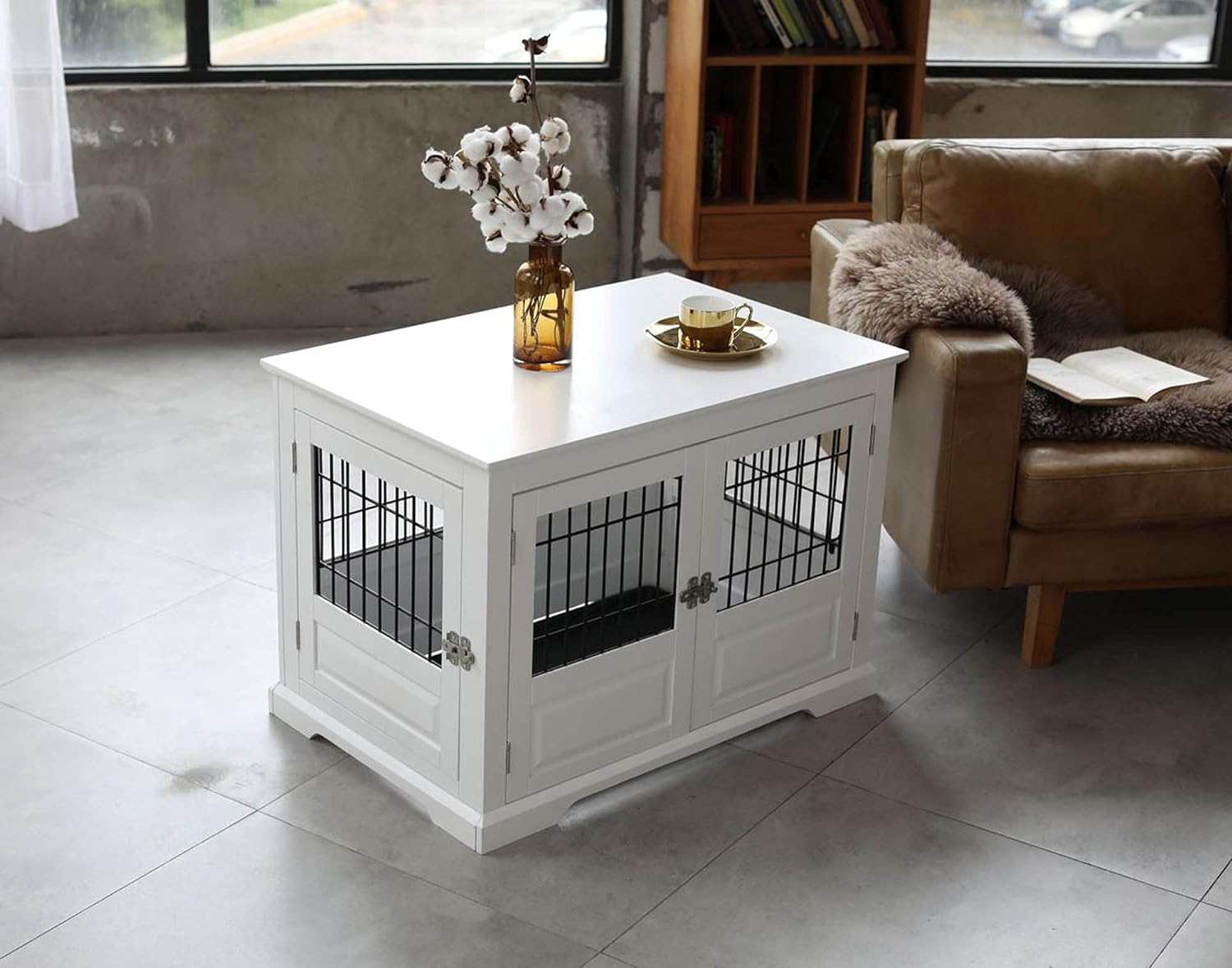 Fairview Triple Door Crate, Large, White