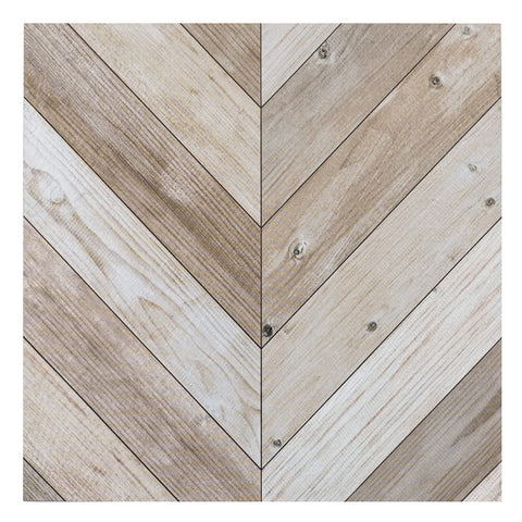Retro Self Adhesive 12-Inch Vinyl Floor Tiles, 20 Tiles - 12" x 12", Whitewash Chevron Pattern - Peel & Stick, DIY Flooring for Kitchen, Dining Room, Bedrooms & Bathrooms by Achim Home Decor