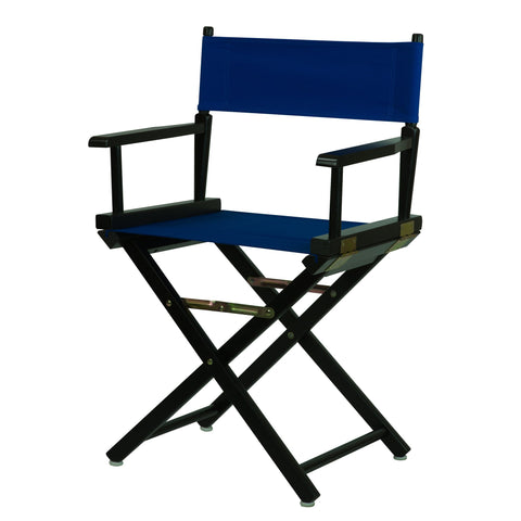 Casual Home Director's Chair ,Black Frame/Royal Blue Canvas,18" - Classic Height