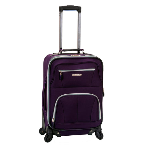 Rockland Pasadena Softside Spinner Wheel Luggage, Purple, Carry-On 20-Inch (F2281-PURPLE)