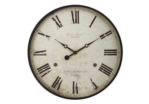 Monarch Specialties I 9057 Clocks, 20" Round, Wall Clock, Antique Brown, Transitional