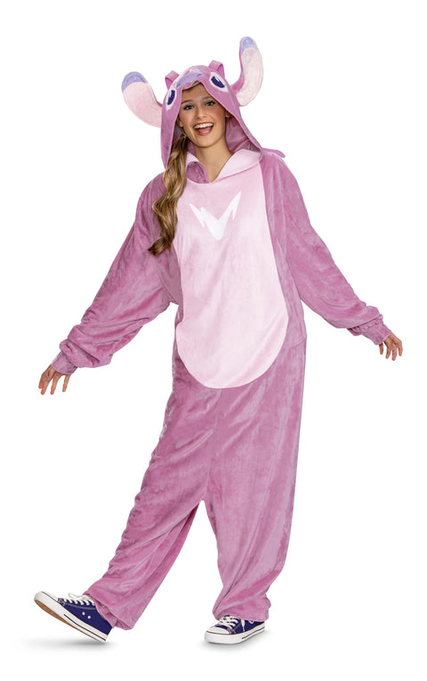 Disguise Angel Adult Jumpsuit, Official Lilo and Stitch Character Costume with Hood