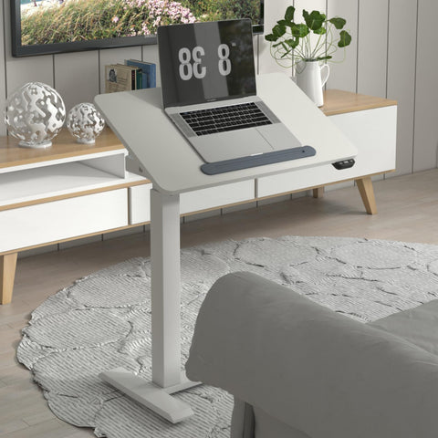 kowo K30016 Electric Height Adjustable Soft Side End Table,White