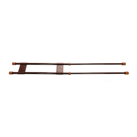 Camco 28" Double RV Refrigerator Bar, Holds Food and Drinks in Place During Travel, Prevents Messy Spills, Spring Loaded and Extends Between 16" and 28" - Brown (44077)