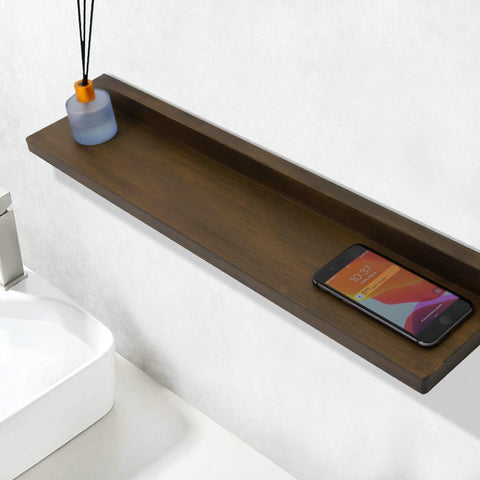 Bellaterra Home ChicCharge: Premium Rubber Rustic Wood Wireless Charging Shelf, 24 in.