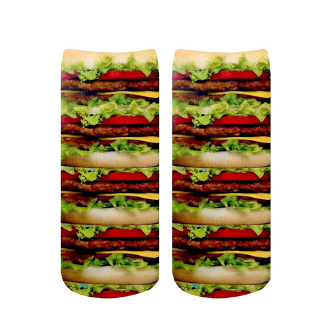 Toynk Stacked Hamburgers Photo Print Ankle Socks