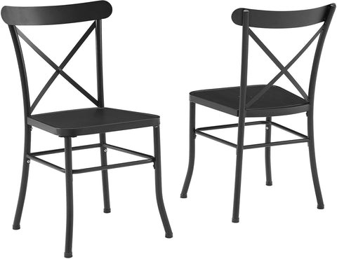 Astrid 2Pc Indoor Outdoor Dining Chair Set Matte Black - 2 Chairs