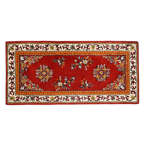 Minuteman International Burgundy Oriental Wool Hearth Rug, Rectangular