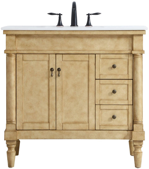 Elegant Kitchen and Bath Lexington Single Solid Wood Bathroom Vanity in Bronze
